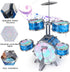 Kids Drum Set for Toddlers with 5 High Drums & Lights, Vibrating-Controlled Drum Kit Musical Instruments for Ages 1-5
