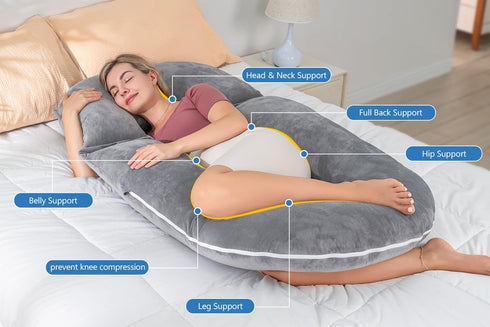 INSEN Pregnancy Pillows, Detachable Body Pillow for Sleeping, Nurse & Relax, Multi-Use Pregnancy Pillows for Pregnant