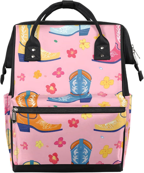 Hsnar Cartoon Flower Boots Waterproof Diaper Bag Backpack Large Capacity Baby Bag with