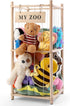 GLDZI Stuffed Animal Storage Zoo, Wooden Stuffed Animal Organizer with Elastic Cords