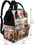 OUSIKA Backpack Daypacks Cute Bear Valentine Gift Print Diaper Bag Multifunction Laptop Travel Large Nappy Bag, Black