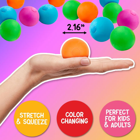 8 Playbees Pull, Stretch & Squeeze Stress Balls Balls Elastic Sensory Balls for Stress & Anxiety Relief Calming Fidgets
