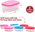 SIGNORA WARE 6 pk. 3 oz. Condiment Containers with Lids - Small Food Storage Sauce Cups, Leak Proof Reusable Plastic
