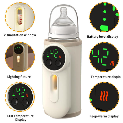 BOKASM Go,8000 Portable Baby Bottle Warmer,Baby Breastmilk Bottle Warmer Multi-Function Milk Formula Heater,Defrosting