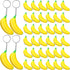 Jexine 40 Pack Banana Keychains Stretchy Fidget Toys for Birthday Party Favors School Supplies