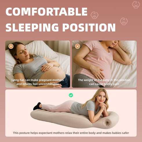 Swimming Inflatable Pregnancy Pillow, Pregnant Woman's Abdominal Hole Full Body Inflatable Bed Abdominal Mattress