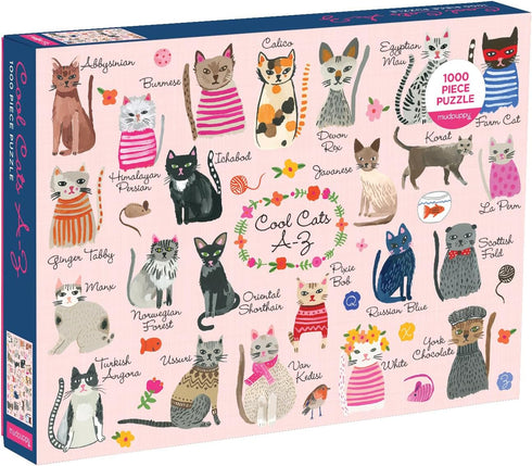 Mudpuppy Cool Cats A-Z 1000 Piece Jigsaw Puzzle