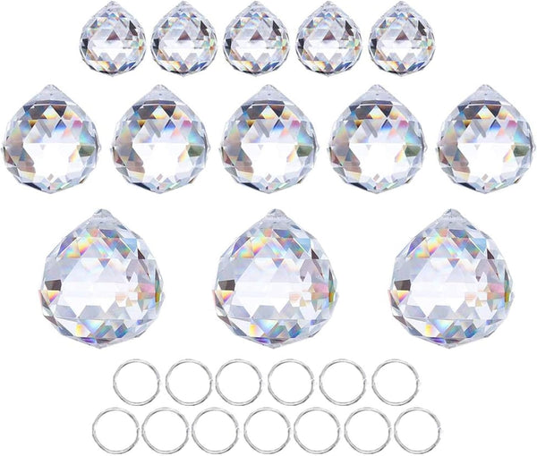 Crystalsuncatcher 20mm/30mm/40mm Clear Crystal Ball Prisms Chandelier Lamp Lighting Drops Hanging Prisms