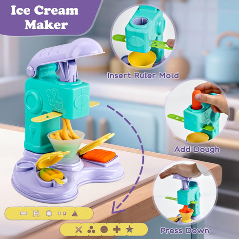 60 3 1 Sets 3-4-8, Playset Aprilwolf PCS in Dough for Kids Ages Art Crafts Dough Tools Kit, Unicorn Hair Stylist, Ice