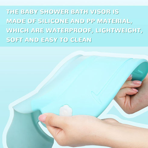 Baby Shower Cap - Safe Silicone Protection Bath Cap, Adjustable Visor Hat for Toddler Baby Kids