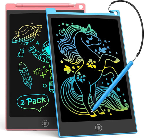 TECJOE 2 Pack LCD Writing Tablet - 10 Inch Colorful Doodle Board for Kids Learning Toys