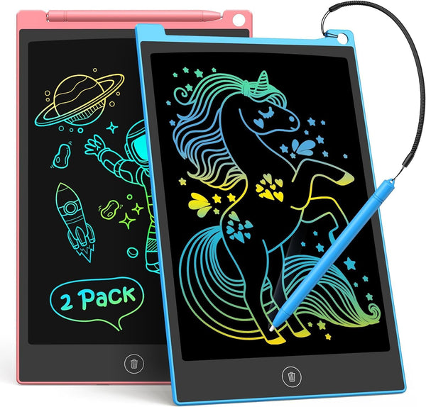 TECJOE 2 Pack LCD Writing Tablet - 10 Inch Colorful Doodle Board for Kids Learning Toys