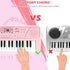 37 3/4/5/6 M SANMERSEN Kids Piano Keyboard with Microphone Keys Portable Electronic Keyboards for Beginners Musical Toy