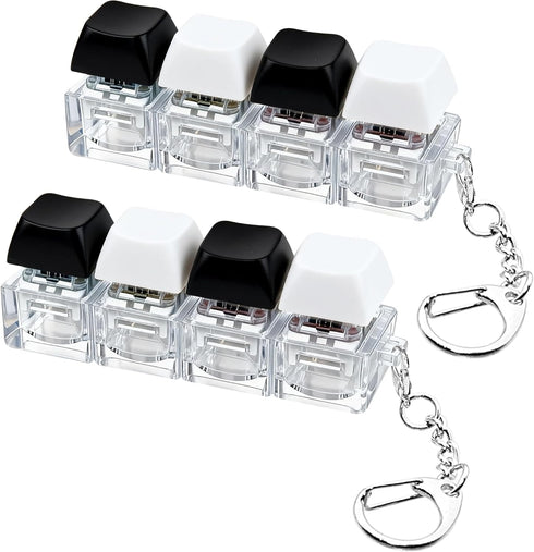 XiawaLangzhuo 2 Psc Keyboard Fidget Toy, Keyboard Fidget Keychain 4-in-1 Keyboard Decompression Button