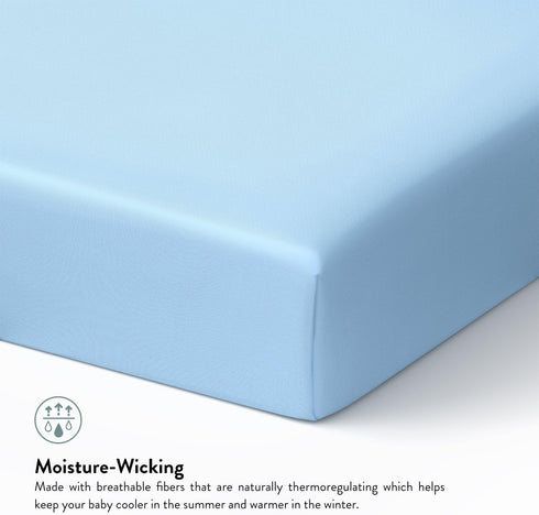 Tafts Crib Sheets, 100% Viscose Bamboo Fitted, 8 Inch Deep Pocket, Standard Crib & Toddler Mattress, Cooling, Soft, 360