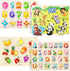 GRINNNIE Wooden Peg Puzzle, 4 PCS Montessori Learning Puzzles for Toddlers 2-4 Years, Numbers, Letters, Animals Gifts
