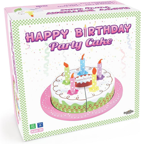 13 Set| Piece Wood Happy Birthday Cake Cake, Candles, Serving Tool & Tray|Party Roleplaying for Kids|Vanilla Cake