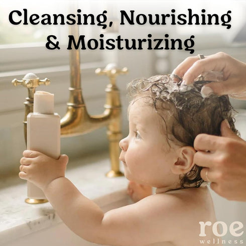 Roe Wellness Toddler & Baby Body Wash & Shampoo - 9.4 fl oz, Moisturizing, Fragrance-Free, Natural Vanilla