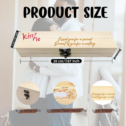 Xtlonbom Pregnancy Test Keepsake BoxKISS ME Wooden Pregnancy Test Gift Box Pregnancy Announcement Gifts Box with Raffia