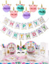 Happy Birthday Banner with Honeycomb Balls for Girls Party Decoration Supplies - Golden Glitter Design