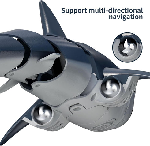 1:18 6+ TEMI Remote Control Shark Toys, High Simulation Scale Fish with Light and Spray Water for Lake Bathroom Pool