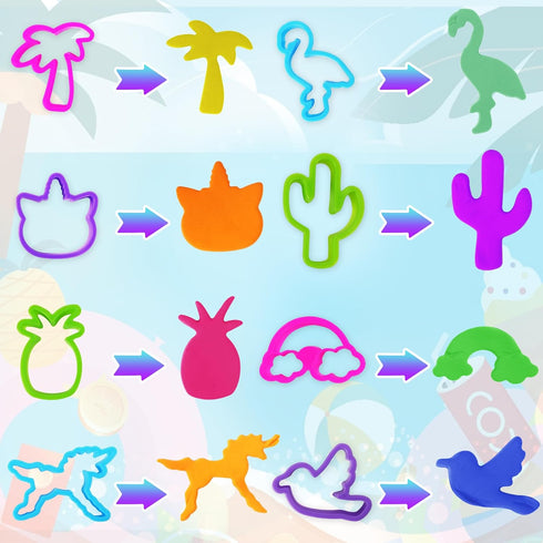 Set 31 Summer-Themed Dough Tools for Kids PCS Dough Play Tools with Animal Cutters, Ice Cream & Popsicle Molds, Dough