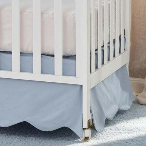 Brandream Scallop Edge Cotton Crib Skirt, Baby Boy Girl Gender Neutral Crib Skirt Toddler Bedskirt Farmhouse Chic