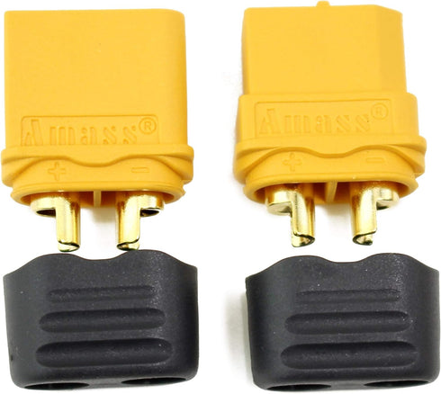 Amass 20 Pair XT60H Bullet Connector Plug, Upgraded XT60 Sheath Female & Male Gold Plated for RC Parts