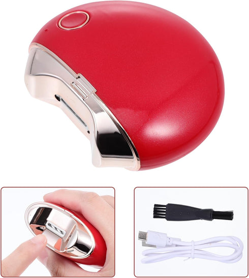 HEALSOPTHY Trimmer Set Electric Nail Kit for Seniors Safe Automatic Nail Clipper with Splash Guard Red Cordless
