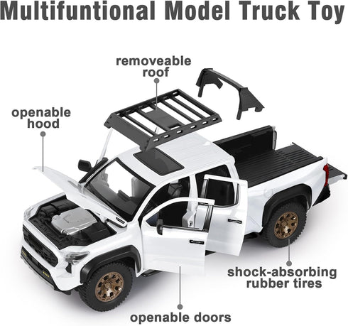 3-12 1/24 3+ SASBSC Toy Trucks for Boys Age Diecast Pickup Truck Toy with Lights, Sounds &Openable Doors Durable Metal