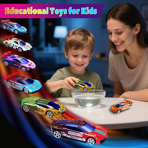 6pcs Set,Bathtub 3+ Color Change Race Car Series - Mini Color Change Sports Car Toy,Vehicle Bath Toy Water Table