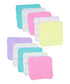 Set Set, Pack 10, (010-1201) Spasilk Washcloth Wipes for Newborn Boys and Girls, Soft Terry Washcloth of Aqua Bubbles
