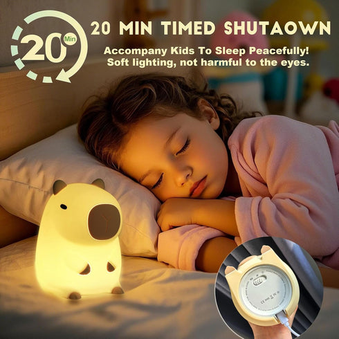 Lamp,2 Dimmable DREAMING MY DREAM Cute Capybara lamp,Squishy Capybara Night Light LED Rechargeable Novelty Animal Night