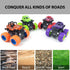Duyfioa 4 Pack 360 4 Playset 3 4 5 6 7 8 Monster Trucks for Boys, Pull Back Vehicles Cars for Toddlers, Rotation Wheels