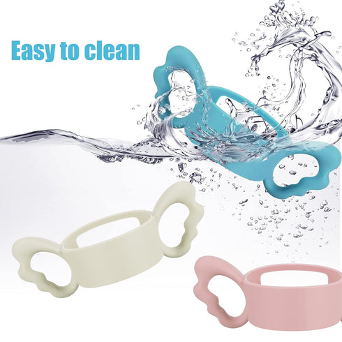 3 Pack Baby Bottle Handles Silicone Wide Neck Feeding Handle Easy Grip Lightweight Bottle Handle Small Hand Gripping