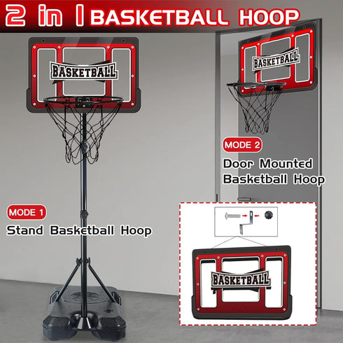 Kids Basketball Hoop, Adjustable Height Basketball Toy with Stand, Toddler Basketball Gifts for Boys Age 3-8, Indoor