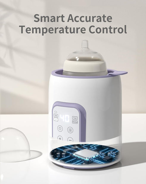8-in-1 Grownsy Bottle Warmer, Fast Baby Bottle Warmer for Breastmilk or Formula, Smart Temperature Control