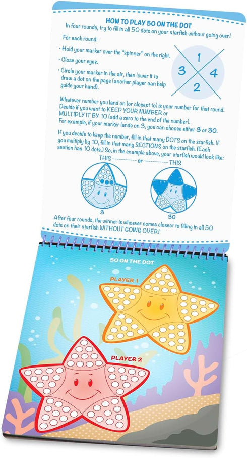 Melissa & Doug On The Go Game On! Reusable Travel Toy with 2 Dry-Erase Markers - Wipe-Off Activity Pad