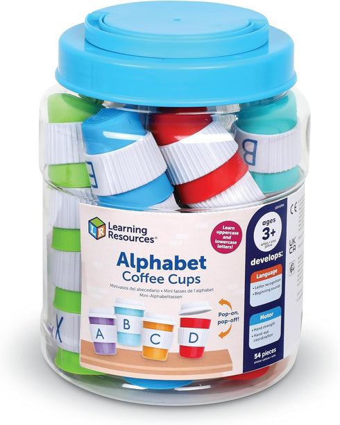 Learning Resources Alphabet Coffee Cups - ABC Toys, Phonics Practice, Reading Readiness,