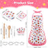 MEIDAYAI 11 Set 3-8, PCS Kids Baking for Girls, Chef Costume with Adjustable Apron & Hat, Pretend Play Kitchen Toys