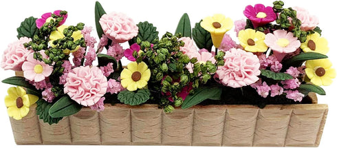 Colorful Miniature Potted Plant Flower, 1:12 Mini Dollhouse Fairy Garden Bonsai Plant Decoration