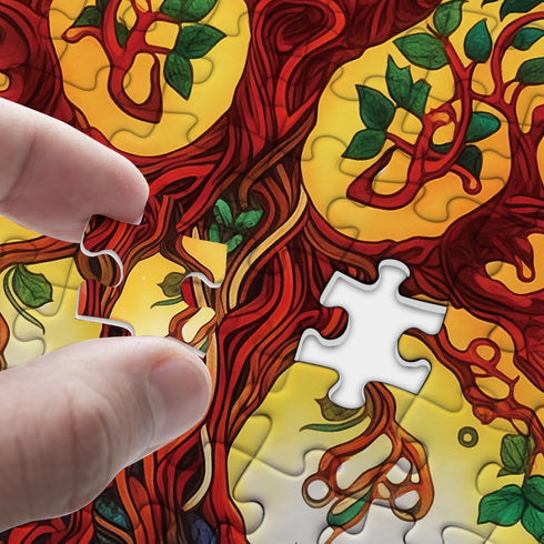 Tree of Life Puzzles for Adults, 1000 Pieces, Mandala Tree Jigsaw, Nature Plant Round Puzzles