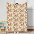 Cute Woodland Deer Green Leaves Baby Blanket for Boys Girls, Soft Flannel Swaddle Receiving Blankets for Newborn