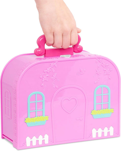 Li’l Woodzeez Travel Suitcase Bedroom Playset - Portable Dollhouse Furniture & Accessories for Kids