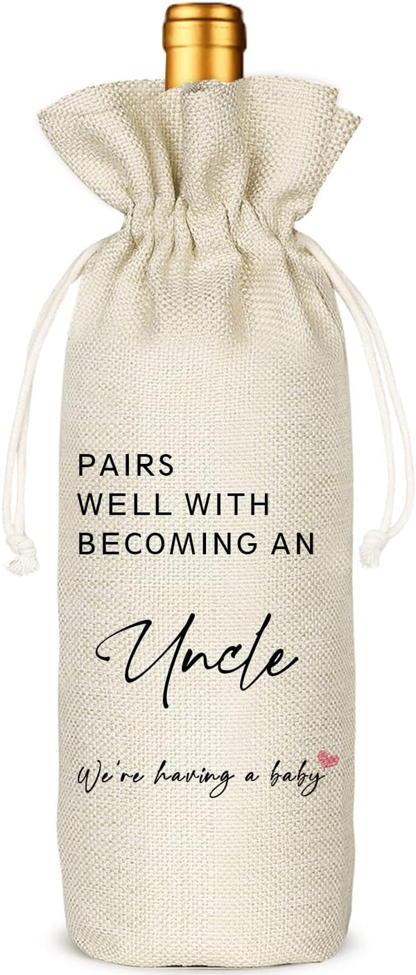 Socive Pregnancy Announcement Wine Bag - Pairs Well with Becoming an Uncle, GENDER