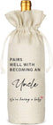 Socive Pregnancy Announcement Wine Bag - Pairs Well with Becoming an Uncle, GENDER