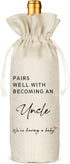 Socive Pregnancy Announcement Wine Bag - Pairs Well with Becoming an Uncle, GENDER