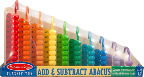 Melissa & Doug Add & Subtract Abacus, Educational Toy with 55 Colorful Beads