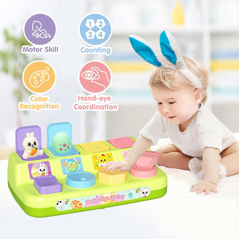 Age18 Letapapa Interactive Pop Up Toys for Toddlers, Toddler Easter Toys Easter Basket Stuffers, Montessori Cause