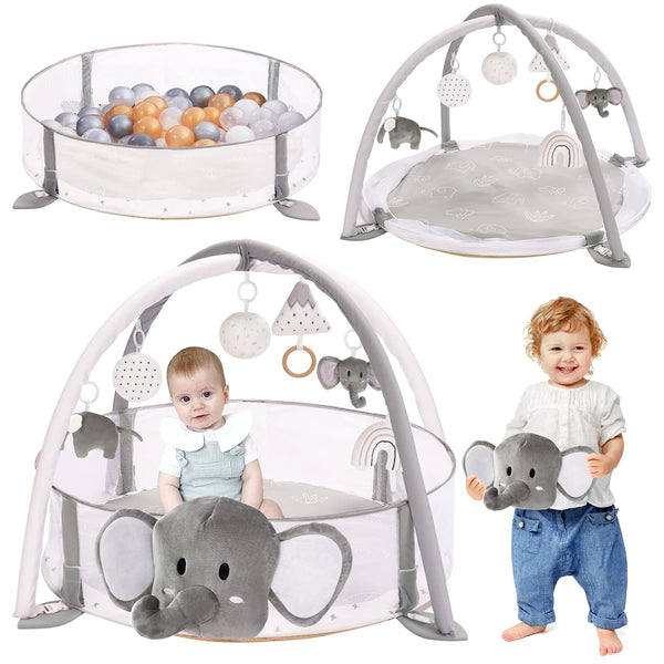 Mallify 5-in-1 XL Large Baby Gym & Ball Pit, Play Mat &